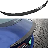 Farmogo Tesla Model 3 Real Carbon Fiber Spoiler Rear Trunk Lip Tail Lid Spoiler Wing Performance Compatible for Tesla Model 3 2018 2019 2020 2021 (gloosy)