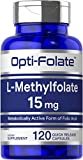 L Methylfolate 15mg | 120 Capsules | Value Size | Max Potency | Optimized and Activated | Non-GMO, Gluten Free | Methyl Folate, 5-MTHF | by Opti-Folate