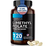 L-Methylfolate 15mg (120 Vegan Capsules) - Max Absorption and Potency - L Methyl Folate Supplement, 5-MTHF for Folic Acid Deficiency - l-methylfolate 15 mg - methyl folate 15 mg - Non-GMO Gluten Free