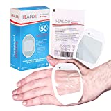 HEALQU Transparent Film Dressing, 4" x 4.7" Pack of 50 Waterproof Wound Bandage Adhesive Patches, Post Surgical Shower or IV Shield,Tattoo Aftercare Bandage by Healqu