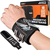 RAK Magnetic Wristband - Men & Women's Tool Bracelet with 10 Strong Magnets to Hold Screws, Nails and Drilling Bits - Gift Ideas for Dad, Husband, Handyman or Handy Woman﻿