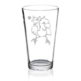 Final Fantasy - Moogle Riding Chocobo - Etched Pint Glass