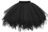 GOOBGS Musever 1950s Vintage Ballet Bubble Skirt Tulle Petticoat Puffy Tutu Black Large/X-Large