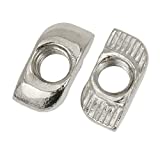 HONJIE 50Pcs 3030 Series Sliding M6 T Slot Nut Hammer Head Fastener Nut M6x15.5x8mm for Aluminum Profile