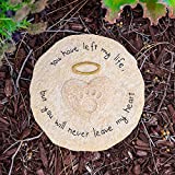 iHeartDogs You Will Never Leave My Heart- Pet Memorial Garden Stone - Dog or Cat Bereavement Loss Gift