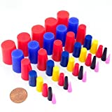 40 Pc 1/16" to 3/4" High Temp Silicone Rubber Tapered Plug Kit - Powder Coating Custom Painting Supplies