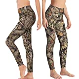 Yaateeh Hunting Camo High Waist Yoga Pants Tummy Control Workout Running Leggings Capri for Women, Large