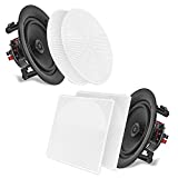 Pyle 10 Ceiling Wall Mount Speakers - Pair of 2-Way Full Range Sound Stereo Speaker Audio System Flush Design w/ Electronic Crossover Network 35Hz-20kHz Frequency Response & 250 Watts Peak PDIC106