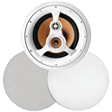 BIC America H-310C 250-Watt 3-Way 10" in-Ceiling Speaker with Pivoting Tweeter & Midrange Plus Metal & Cloth Grilles