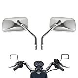 10 mm Bolt Chrome Motorcycle Universal Handlebar Rear view Side Mirrors for Aprilia Honda Kawasaki Suzuki Street Bike Cruiser Scooter Mirror SIZE:125mm X 70mm