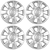 OxGord Hubcaps 15 inch Wheel Covers - (Set of 4) Hub Caps for 15in Wheels Rim Cover - Car Accessories Silver Hubcap Best for 15inch Standard Steel Rims - Snap On Auto Tire Replacement Exterior Cap