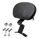 H RUO Black Front Driver Rider Backrest with Pad Compatible with Harley Touring CVO Street Glide Road King 2009-2020