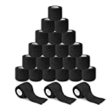 Tattoo Grip Cover Wrap - Yuelong 24pcs 2” x 5 Yards Black Disposable Cohesive Tattoo Grip Tape Wrap Elastic Bandage Rolls Self-Adherent Tape for Tattoo Machine Grip Tube Accessories, Sports Tape