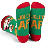 Funny Christmas Socks For Men & Women (It's Lit, Jolly Santa, Gnomes & Cookies)(Jolly Santa)