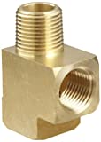 Anderson Metals - 06127-02 Brass Pipe Fitting, Barstock Street Tee, 1/8" Female Pipe x 1/8" Male Pipe x 1/8" Female Pipe