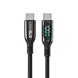 URVNS USB C Cable, E-Mark 5A PD 100W LCD Power Display Type-C Fast Charging Nylon Braided Cord for MacBook, iPad, Xiaomi, Samsung and More