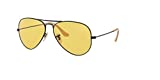 Ray-Ban RB3025 AVIATOR EVOLVE 90664A 58M Matte Black/Photo Yellow Sunglasses For Men For Women