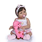 TERABITHIA 18inch 47cm Real Life Soft Silicone Vinyl Full Body Reborn Baby Girl Dolls in Tan Skin Preemie Washable Newborn Doll Look Real