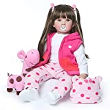 TERABITHIA 24inch 60cm Lifelike Big Size Silicone Vinyl Reborn Toddler Princess Girl Doll Stuffed Cloth Body Newborn Dolls Child Xmas Birthday Gift