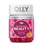 OLLY Undeniable Beauty Gummy, For Hair, Skin, Nails, Biotin, Vitamin C, Keratin, Chewable Supplement, Grapefruit, 30 Day Supply - 60 Count