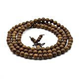 Zen Dear Unisex Natural Wenge Mala Prayer Beads Necklace Bracelet Meditation Buddhist Rosary Mala Beads (8mm 108 Beads)