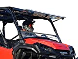 SuperATV Scratch Resistant Clear Flip Windshield for 2016+ Honda Pioneer 1000 / 1000-5 | Hard Coated on both sides for Extreme Durability | Can be Set to 3 Different Settings!