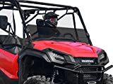 SuperATV Half Windshield for 2016+ Honda Pioneer 1000/1000-5 | Standard 1/4" Thick Dark Tinted Polycarbonate- 250x Stronger Than Glass | Windshield Height: 9-7/8" | Protects from Debris | USA Made!