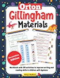 Orton Gillingham Materials. Workbook with 100 activities to improve writing and reading skills in children with dyslexia. 6-7 Years. Black & White Edition.