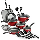 LEGENDARY-YES 18 Piece Nonstick Pots & Pans Cookware Set Kitchen Kitchenware Cooking NEW (RED)