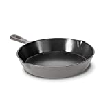 Zakarian by Dash 9.5 Inch Small Nonstick Cast Iron Skillet, Titanium Ceramic Coated Frying Pan, Grey