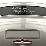 Happily Ever After Sticker, Just Married Car Decal, Wedding Car Decor, White Vinyl 30" X 9"