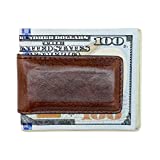 Real Leather Creations Brown Horween Chromexcel Genuine Leather Money Clip  Magnetic - American Factory Direct - Made in USA FBA486