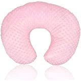 Minky Nursing Pillow Cover,Breastfeeding Pillow Slipcover Cushion Cover, Soft Fabric Fits Snug On Infant,Fits for Nursing Pillow Boy Girl,Pink (Nursing Pillow Not Included)