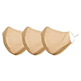 DALIX Skin Tone Face Mask 3 Layer Filter Pocket Nose Piece Sand - S-M (3-Pack)