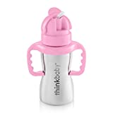 Thinkbaby Stainless Steel Thinkster Bottle, Pink (9 ounce)