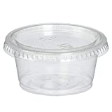 Reditainer Plastic Disposable Portion Souffle, 2 Ounce Count, Package of 100 Cups With Lids