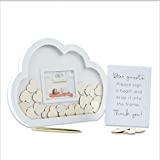 Kate Aspen Baby Shower Guest Book Cloud Frame Guestbook Alternative, One Size, White