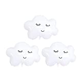 Creaides 3pcs White Cloud Balloons 30 Inch Mylar Foil Cloud Balloons for Baby Shower Birthday Wedding Party Supplies