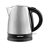 Chefman Stainless Steel Electric Kettle Quickly Heats Water, Separates from Base for Cordless Pouring, Auto Shut Off Boil Dry Protection, BPA-Free Interior & Cool-Touch Handle, 1.7 Liter/1.8 Quart