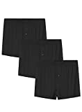 Latuza Men's Bamboo Viscose Underwear Boxer Shorts Trunk Briefs 3 Pack XL Black