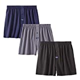 Men's Boxer Short 3-Pack Bamboo Boxers for Men Classic Relaxed Fit Stretch Short L