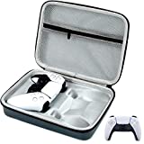 PS5 Console Controller Case, Dual DualSense Protective Hard Shell, Playstation 5 Two Controllers Travel Carrying Bag with Room for Cable Cord and Accessories (Gray)