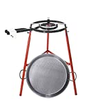Castevia Complete EcoSet Polished Steel Paella Pan 18-Inch 46cm up to 12 servings + Paella Gas Burner