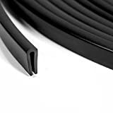 Tintvent Rubber Edge Trim Black, U Channel PVC Plastic, Metal Edge Protector Fit for 0.16"-0.32", 10Ft