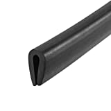 uxcell Edge Trim U Seal Black PVC Plastic U Channel Edge Protector Fits 1/16'' - 3/32'' Edge 20 Feet Length