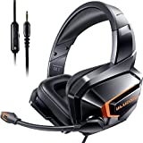 Bluedee Gaming Headsets, Lossless Bass Surround, Extra-Thick Over-Ear Gaming Headphones, Light&Durable Fiberglass Frame, Wired Gaming Headset with Microphone for PS4/PS5/PC/Xbox/Switch