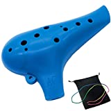 Plastic Ocarina Instrument 12 Hole Stl Ocarina 12-Hole Zelda Ocarina Instrument Easy Instrument for Children, Beginners (Blue)