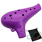 Plastic Ocarina Instrument 12 Hole Stl Ocarina 12-Hole Zelda Ocarina Instrument Easy Instrument for Children, Beginners (Purple)