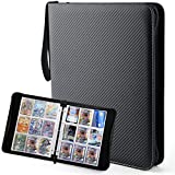 Baseball Trading Cards Album Binder with Sleeves for 720 Cards, Cards Protector Binder Holder, Card Binder 9 Pocket with Zipper Sleeves Fit for Baseball Cards, Pokemo YuGiOh Cards, Waterproof, Black
