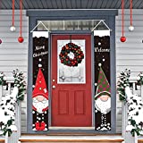 PULIDIKI Christmas Decorations Porch Signs, Xmas Decor Porch Banners Front Door Garden Indoor Outdoor Christmas Hanging Banners